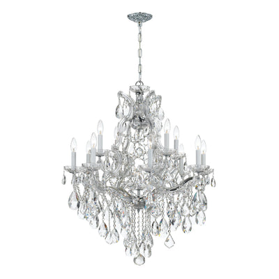 ##Antique Hardware## Maria Theresa 13 Light Spectra Crystal Polished Chrome Chandelier