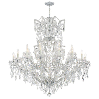 ##Antique Hardware## Maria Theresa 25 Light Spectra Crystal Polished Chrome Chandelier