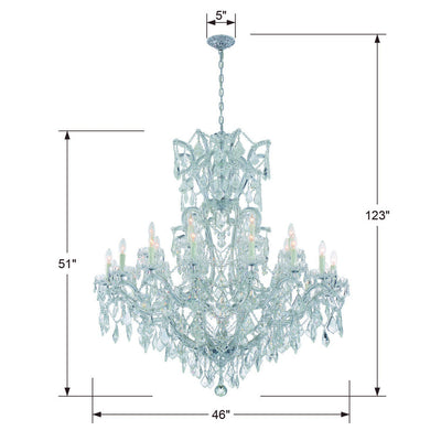 ##Antique Hardware## Maria Theresa 25 Light Swarovski Strass Crystal Polished Chrome Chandelier