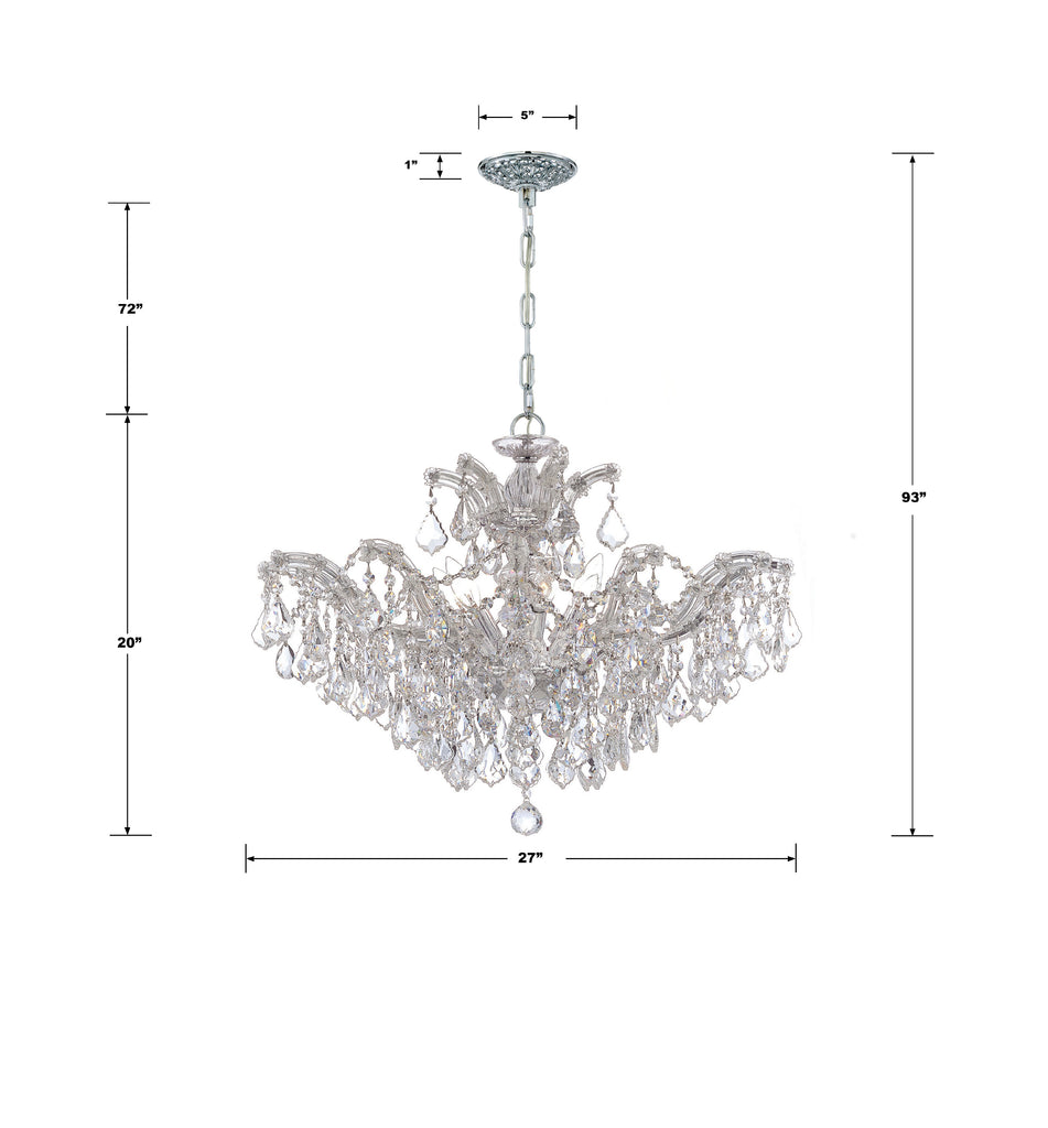 ##Antique Hardware## Maria Theresa 6 Light Hand Cut Crystal Polished Chrome Chandelier