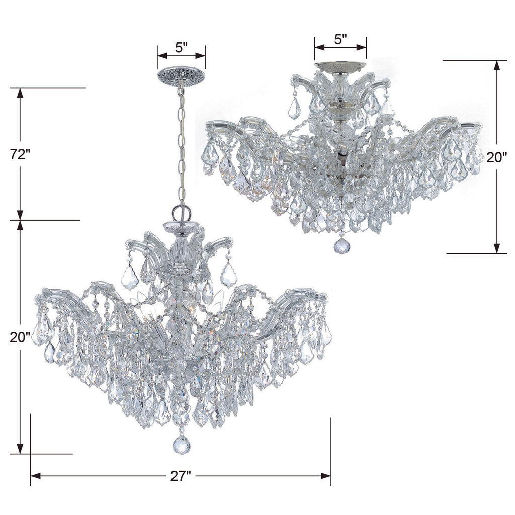 ##Antique Hardware## Maria Theresa 6 Light Spectra Crystal Polished Chrome Chandelier