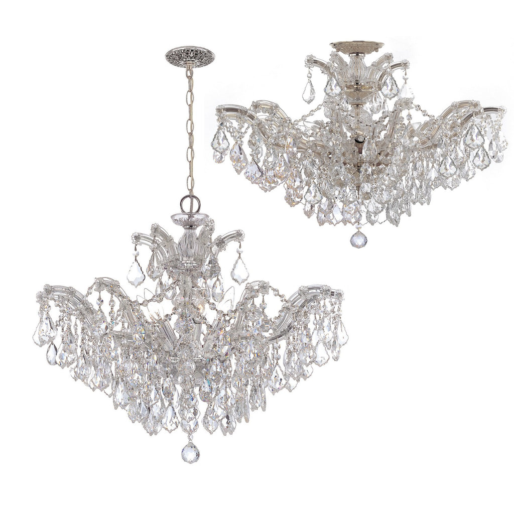 ##Antique Hardware## Maria Theresa 6 Light Swarovski Strass Crystal Polished Chrome Chandelier