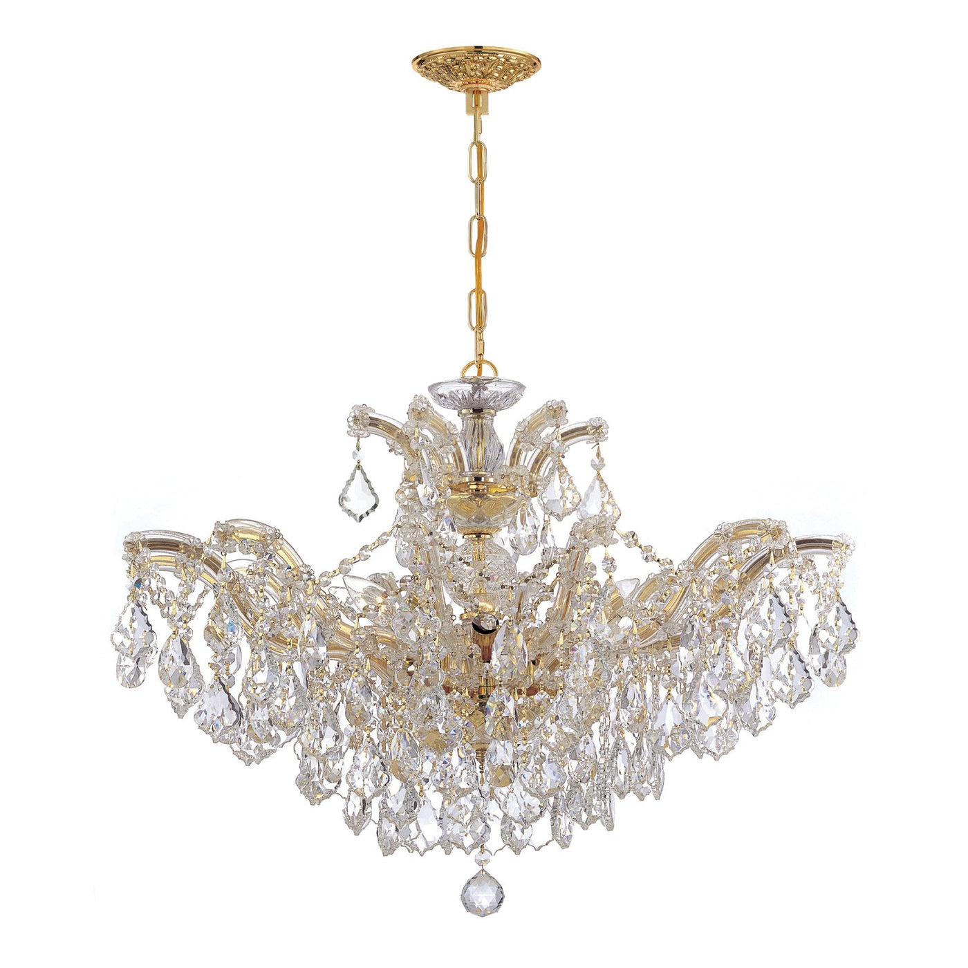 ##Antique Hardware## Maria Theresa 6 Light Hand Cut Crystal Gold Chandelier