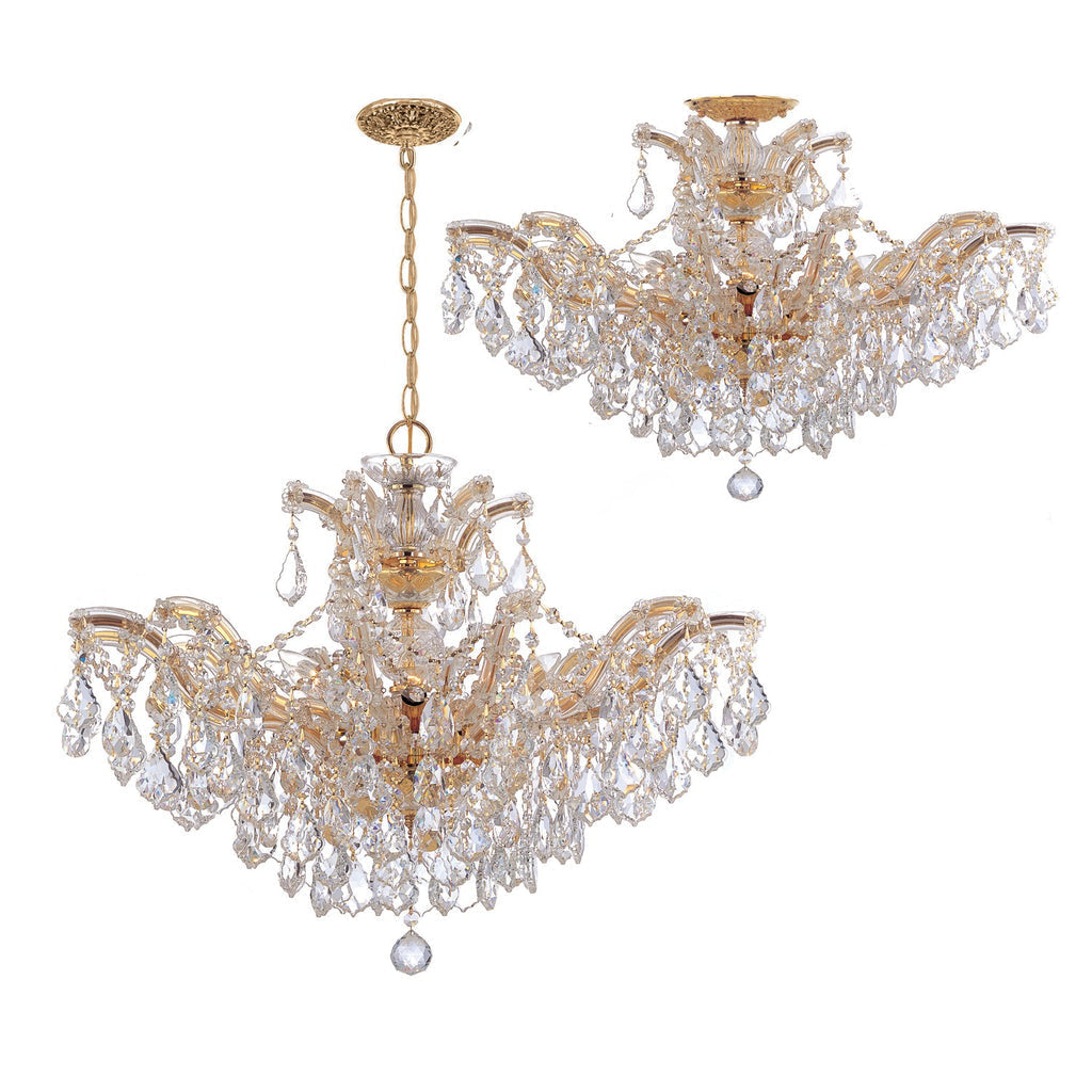 ##Antique Hardware## Maria Theresa 6 Light Hand Cut Crystal Gold Chandelier