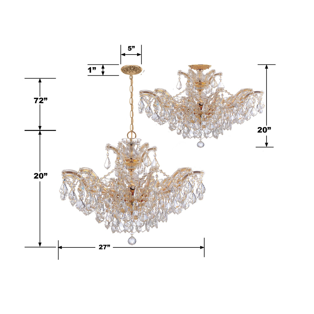 ##Antique Hardware## Maria Theresa 6 Light Spectra Crystal Gold Chandelier