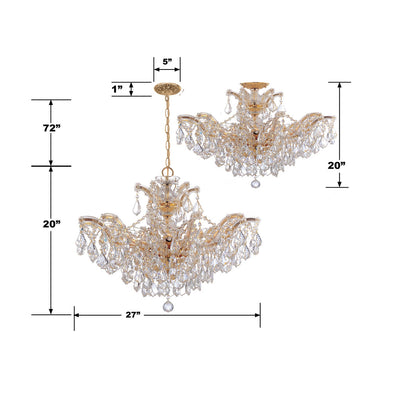 ##Antique Hardware## Maria Theresa 6 Light Spectra Crystal Gold Chandelier