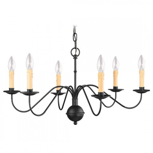 ##Antique Hardware## 6 Light Black Chandelier