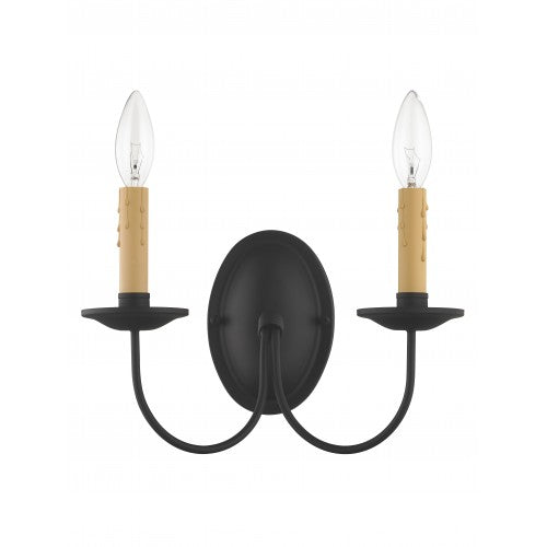 ##Antique Hardware## 2 Light Black Wall Sconce