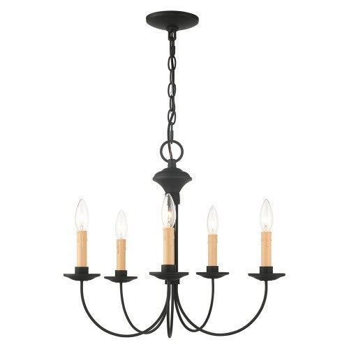 ##Antique Hardware## 5 Light Black Chandelier