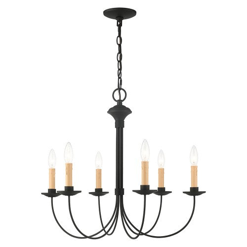 ##Antique Hardware## 6 Light Black Chandelier