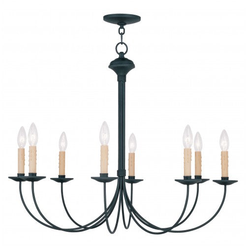 ##Antique Hardware## 8 Light Black Chandelier