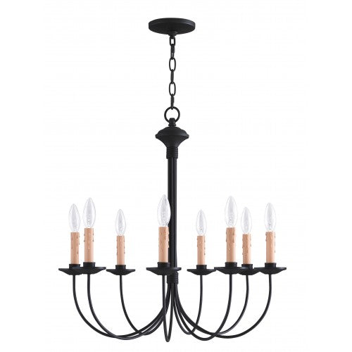 ##Antique Hardware## 8 Light Black Chandelier