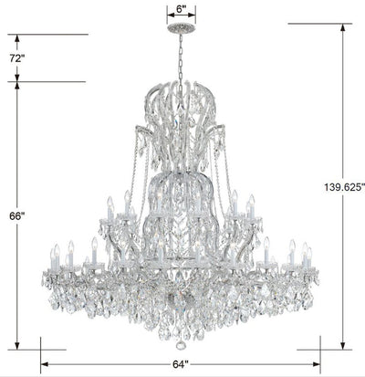 ##Antique Hardware## Maria Theresa 37 Light Spectra Crystal Polished Chrome Chandelier