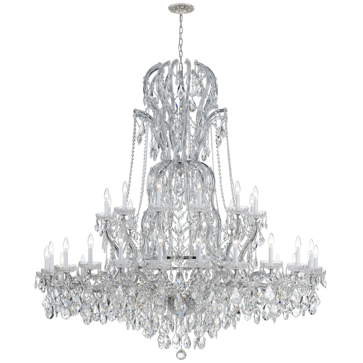 ##Antique Hardware## Maria Theresa 37 Light Swarovski Strass Crystal Polished Chrome Chandelier