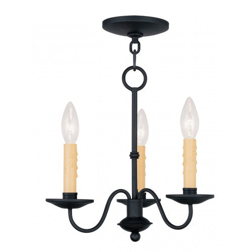 ##Antique Hardware## 3 Light Black Chandelier