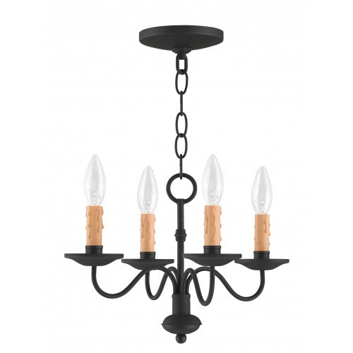 ##Antique Hardware## 4 Light Black Chandelier