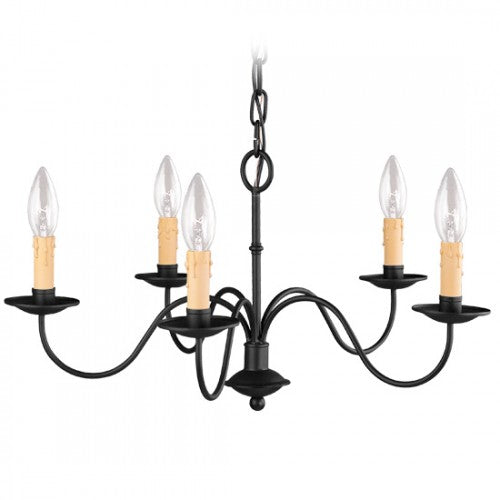 ##Antique Hardware## 5 Light Black Chandelier