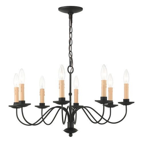 ##Antique Hardware## 8 Light Black Chandelier