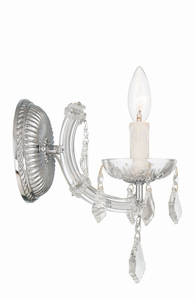 ##Antique Hardware## Maria Theresa 1 Light Hand Cut Crystal Polished Chrome Sconce