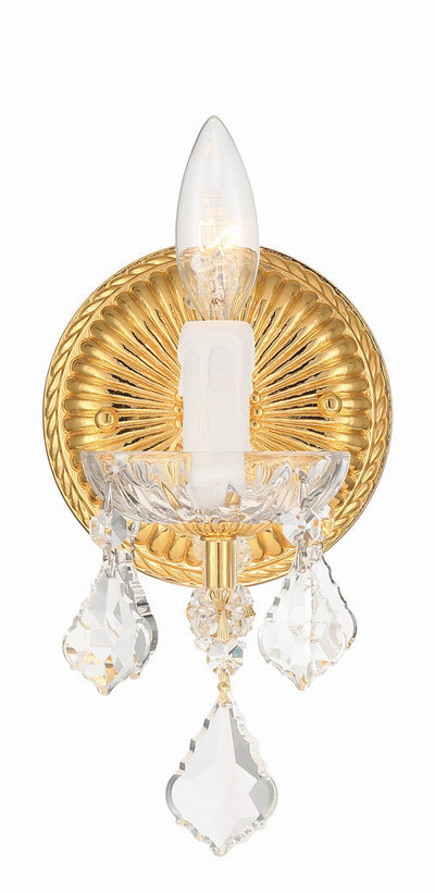 ##Antique Hardware## Maria Theresa 1 Light Hand Cut Crystal Gold Sconce