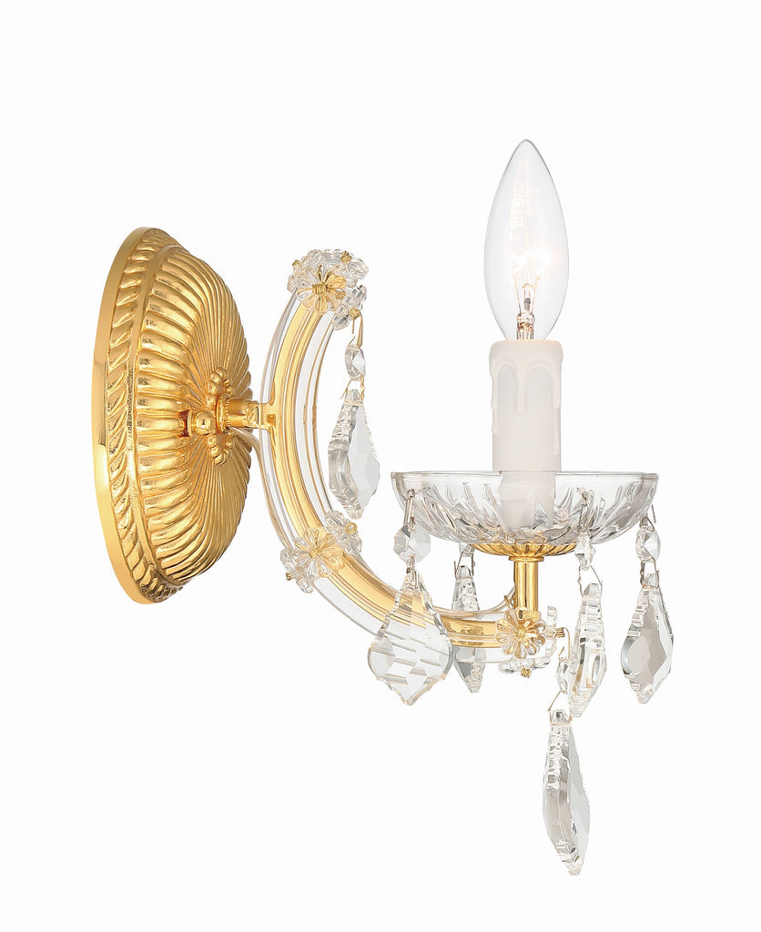 ##Antique Hardware## Maria Theresa 1 Light Hand Cut Crystal Gold Sconce