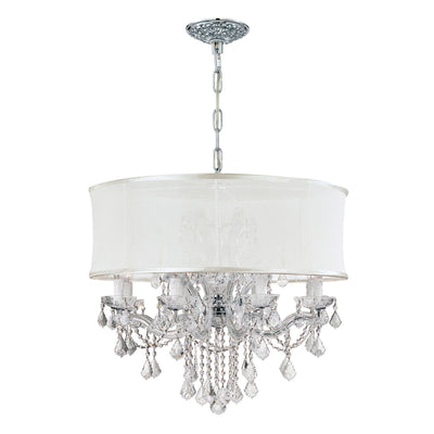 ##Antique Hardware## Brentwood 12 Light Swarovski Strass Crystal Smooth Shade Polished Chrome Chandelier