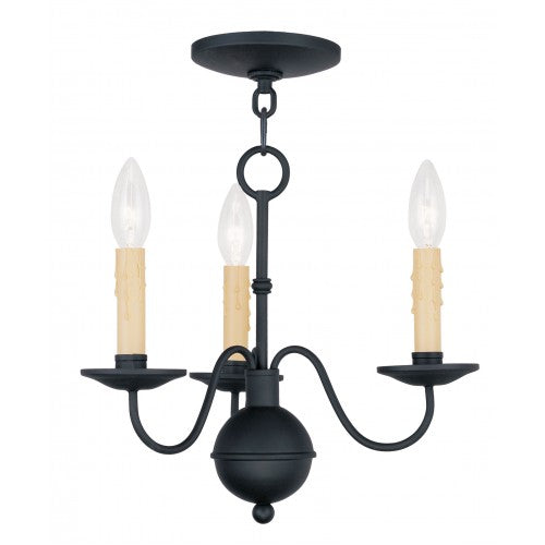 ##Antique Hardware## 3 Light Black Chandelier