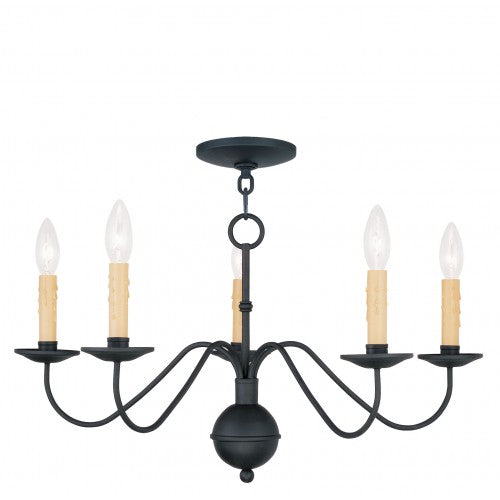 ##Antique Hardware## 5 Light Black Chandelier