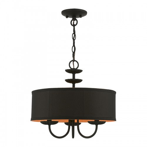 ##Antique Hardware## 3 Light Black Pendant Chandelier