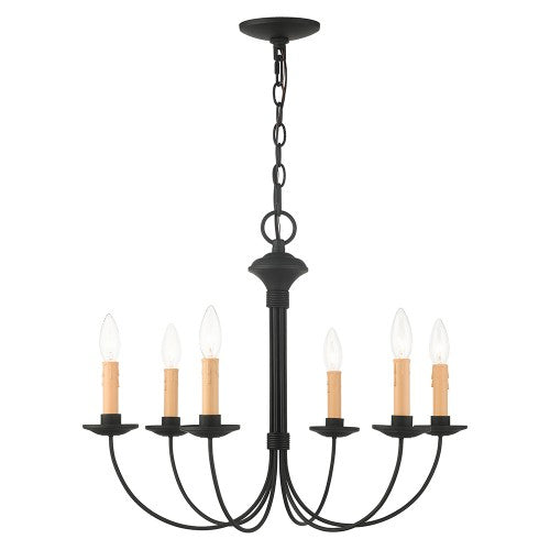 ##Antique Hardware## 6 Light Black Chandelier