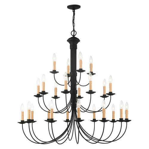 ##Antique Hardware## 24 Light Black Chandelier