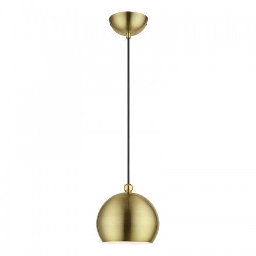 Antique Hardware 1 Light Antique Brass with Polished Brass Accents Globe Mini Pendant Pendant