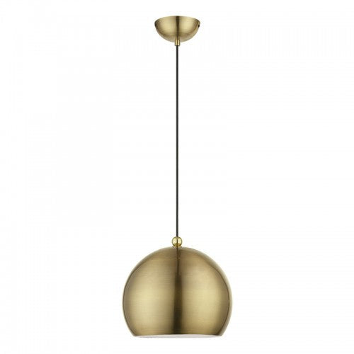 Antique Hardware 1 Light Antique Brass with Polished Brass Accents Globe Pendant Pendant