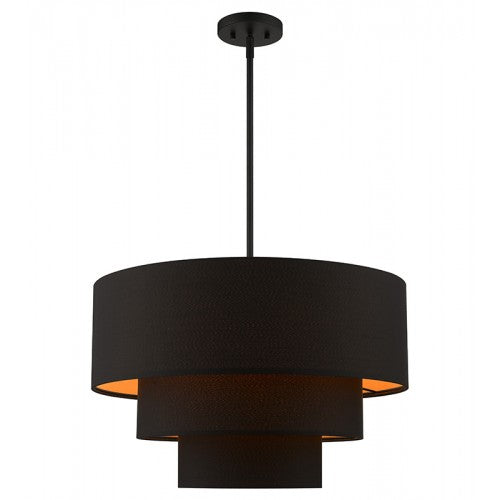 ##Antique Hardware## 4 Light Black Pendant Chandelier