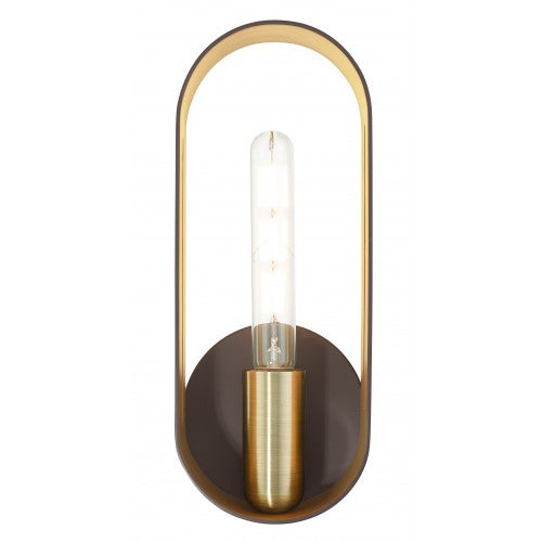 ##Antique Hardware## 1 Light Bronze with Antique Brass Accents ADA Single Sconce