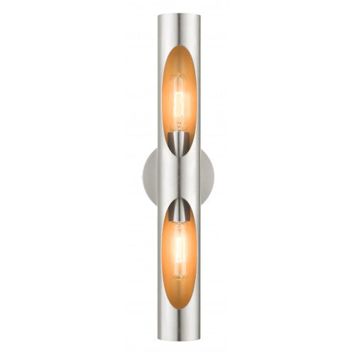 ##Antique Hardware## 2 Light Brushed Nickel ADA Sconce