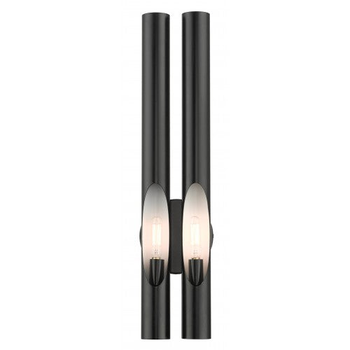 ##Antique Hardware## 2 Light Shiny Black ADA Double Sconce