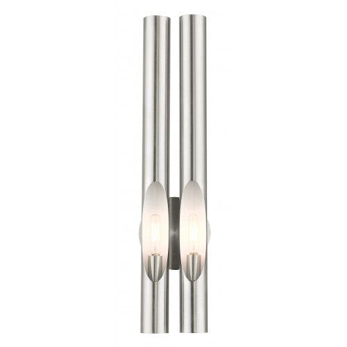 ##Antique Hardware## 2 Light Brushed Nickel ADA Double Sconce