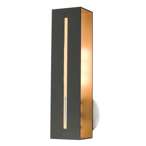 ##Antique Hardware## 1 Light Textured Black with Brushed Nickel Accents ADA Single Sconce