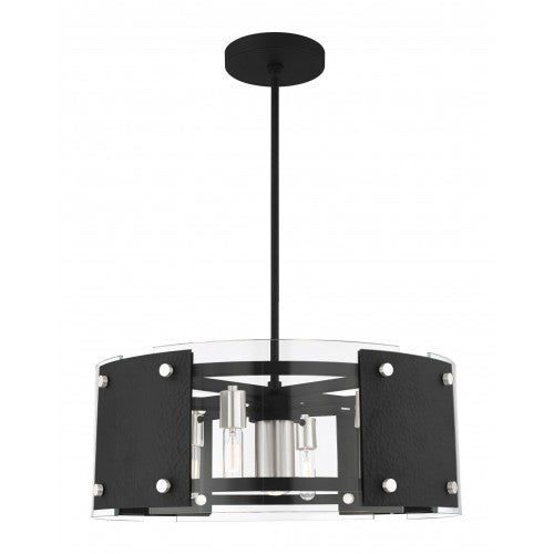 ##Antique Hardware## 7 Light Black Pendant Chandelier