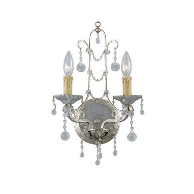 ##Antique Hardware## Paris Market 2 Light Silver Leaf Sconce