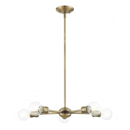 ##Antique Hardware## 5 Light Antique Brass Chandelier