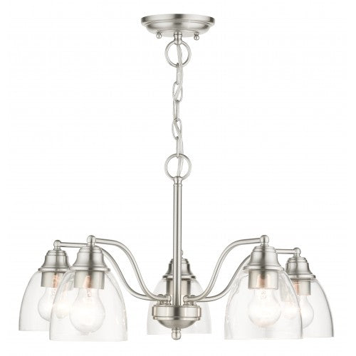 ##Antique Hardware## 5 Light Brushed Nickel Chandelier