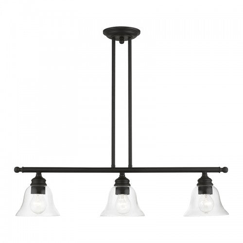 ##Antique Hardware## 3 Light Black Linear Chandelier