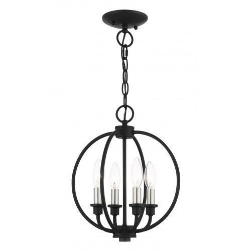 ##Antique Hardware## 4 Light Black Chandelier