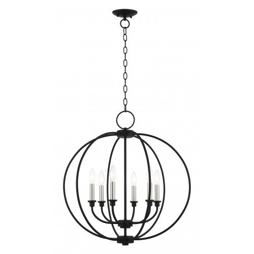 ##Antique Hardware## 6 Light Black Chandelier