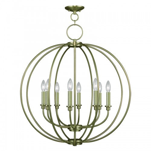 ##Antique Hardware## 8 Light Antique Brass Chandelier