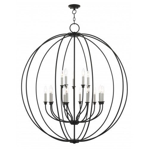 ##Antique Hardware## 15 Light Black Chandelier