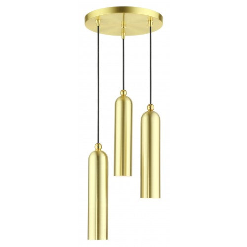 Antique Hardware 3 Light Satin Brass Pendant Pendant