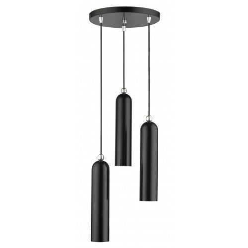 ##Antique Hardware## 3 Light Shiny Black Pendant